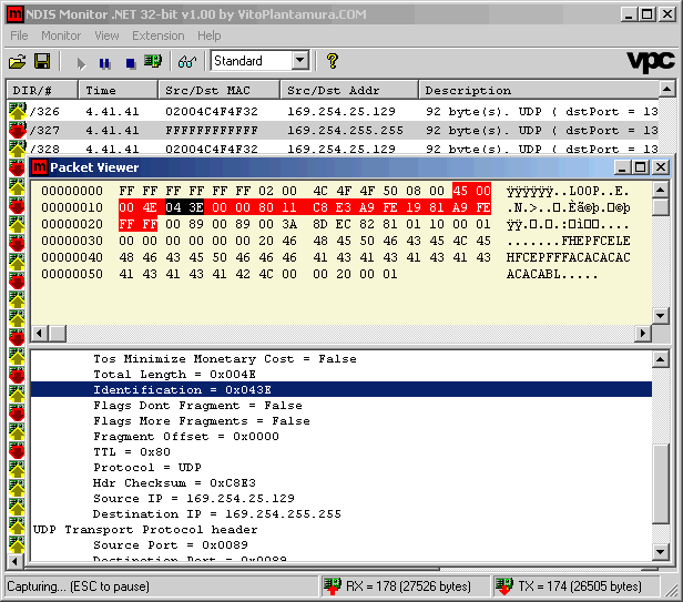 NDIS Monitor allows to capture network packets that travel through one or more NIC cards. It is written in C SHARP.