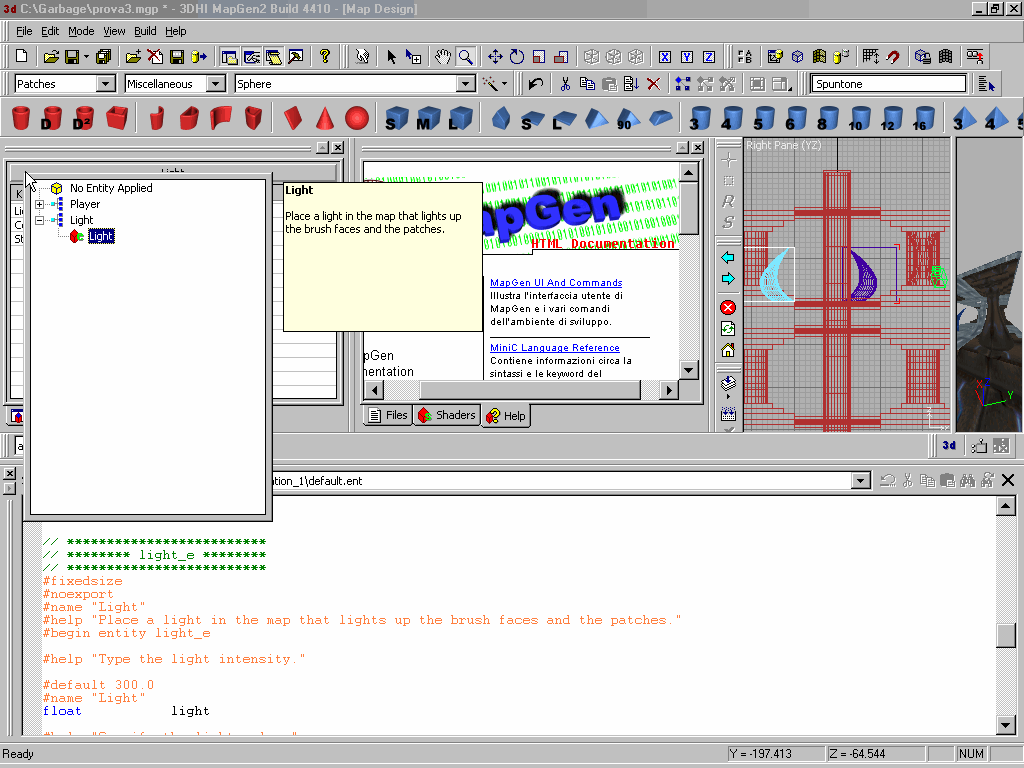 MapGen is a full-featured CSG three-dimensional editor. It was written by me entirely in MFC/CPP roughly 7 years ago...